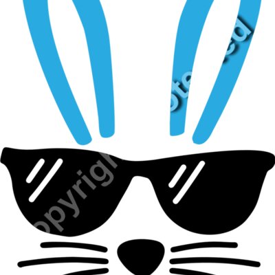 Bunny with sunglasses blue Thumbnail
