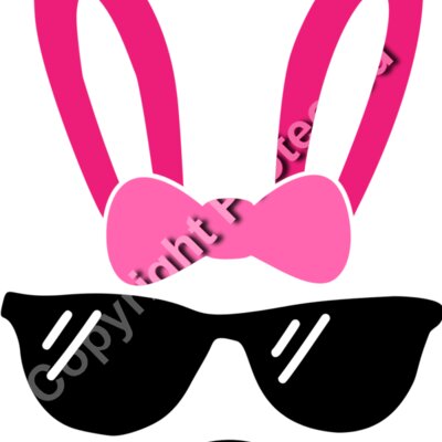 Bunny with sunglasses pink Thumbnail