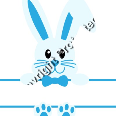 Split monogram bunny blue Thumbnail