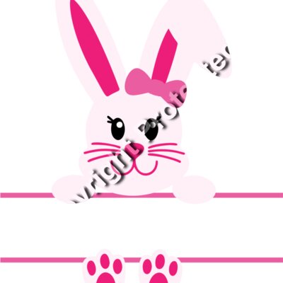 Split monogram bunny pink Thumbnail