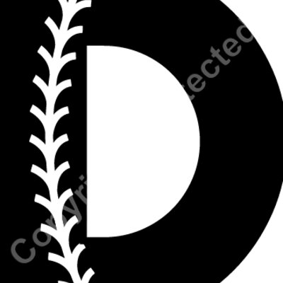 Baseball Alphabet D right Thumbnail