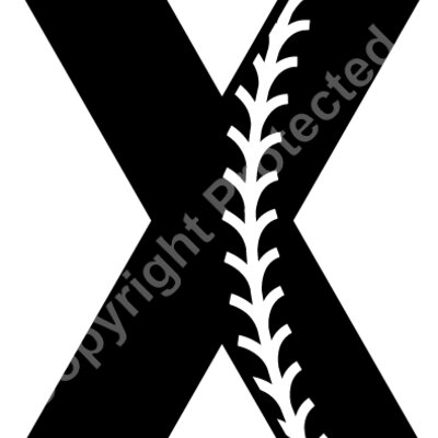 Baseball Alphabet X right Thumbnail