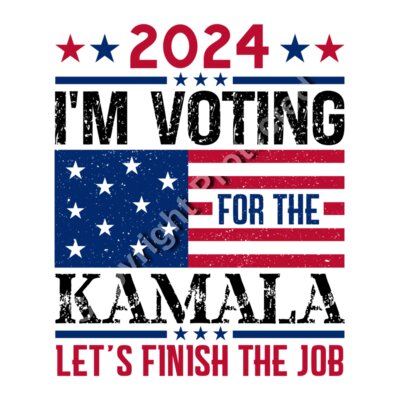 kamala harris 2024 campaign american flag finish the job design Thumbnail