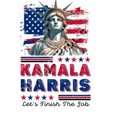 Kamala Harris 2024 campaign art featuring the Statue of Liberty and American flag colors  Thumbnail