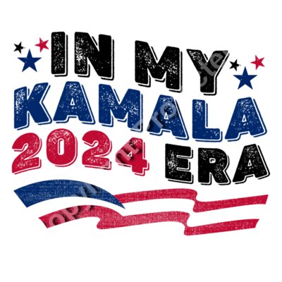kamala harris 2024 campaign design red blue stars Thumbnail