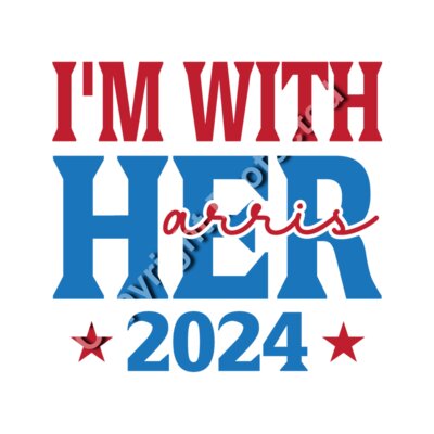 Kamala Harris 2024 campaign I m with her graphic design with stars and bold typography  Thumbnail