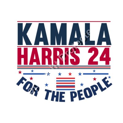 Kamala Harris 2024 campaign slogan with red  white  and blue colors  featuring stars and stripes Thumbnail