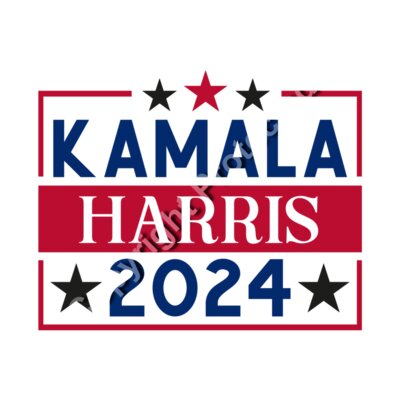 kamala harris 2024 election campaign emblem red blue stars Thumbnail