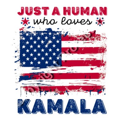 kamala harris 2024 just a human american flag tees and merchandise Thumbnail