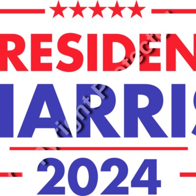 Kamala Harris 2024 presidential campaign branding with bold red and blue text and stars    presi Thumbnail
