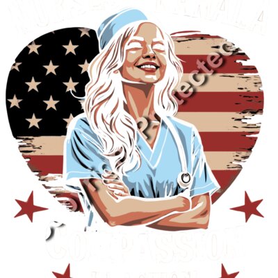 Nurses for Kamala Harris 2024 compassion in action american flag artwork Thumbnail