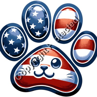 patriotic kitten paw print kamala harris 2024 election themed Thumbnail