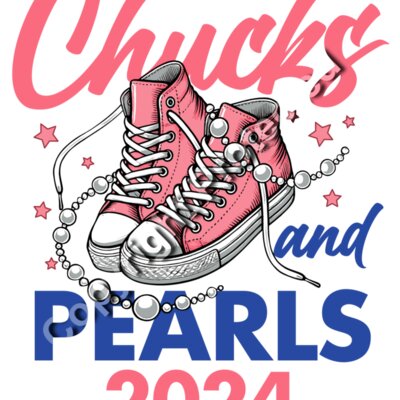 pink sneakers pearls Kamala Harris 2024 campaign style graphic Thumbnail