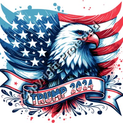 Trump 2024 American flag eagle graphic with stars and vibrant colors Thumbnail