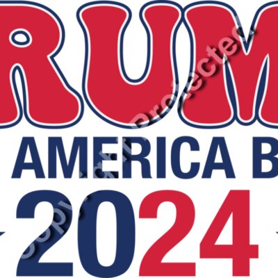 Trump 2024 campaign slogan red and blue typography with stars and patriotic elements Thumbnail