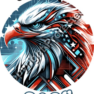 Trump 2024 eagle graphic with stars and patriotic colors Thumbnail