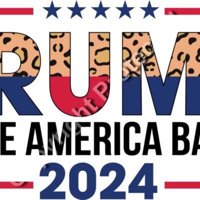 trump 2024 election campaign leopard print red blue design Thumbnail