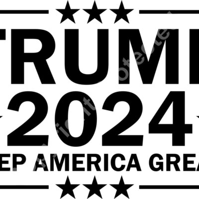 trump 2024 election campaign theme artwork black and white Thumbnail