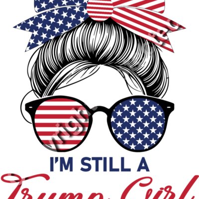 Trump 2024 patriotic design featuring stars and stripes bow and sunglasses with text Thumbnail