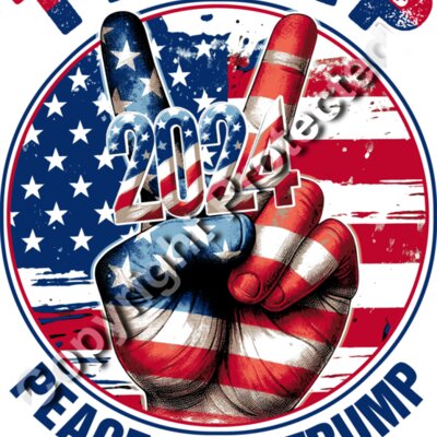 trump 2024 peace love american flag hand sign victory symbol Thumbnail