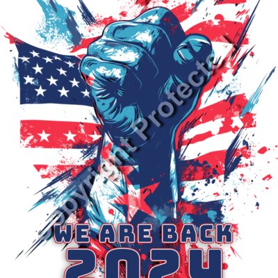 trump 2024 we are back fist american flag vintage style artwork Thumbnail