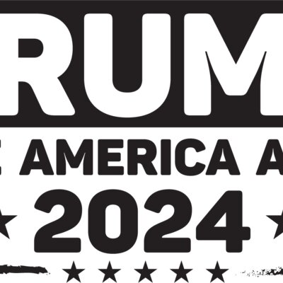 trump save america again 2024 campaign sign black white Thumbnail